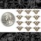Antiqued Copper Plated Brass Simple Scrolled Three Ring Connectors - Set of Twelve - C-3C12